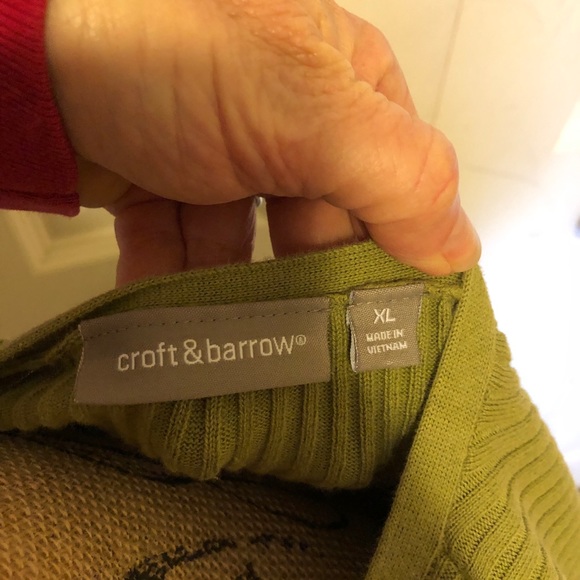 Croft & Barrow green short-sleeved sweater - Picture 3 of 5